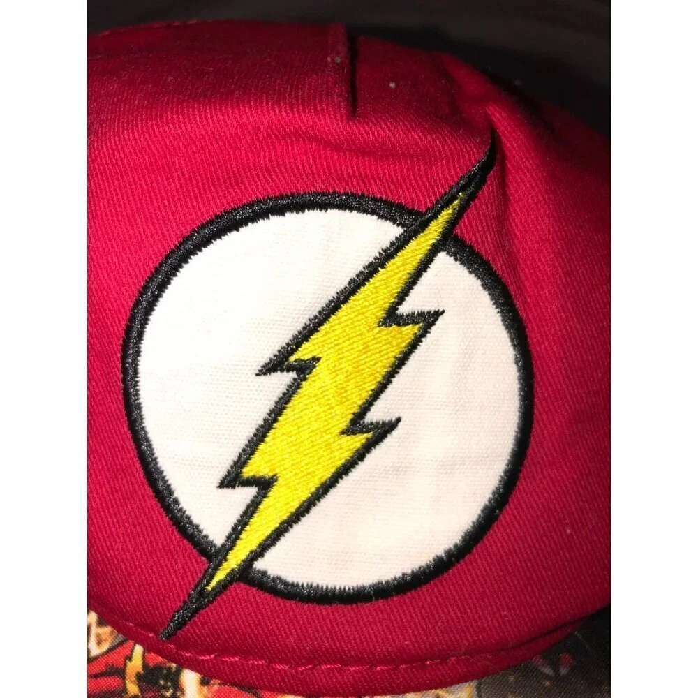 Flash Snapback Hat Youth Size Adjustable Red Flat Front Graphic DC Comic Unisex